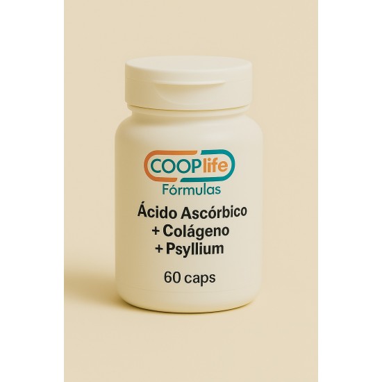 Ácido Ascórbico + Colágeno + Psyllium - Intestino preguiçoso - 60 caps Ácido Ascórbico + Colágeno + Psyllium - Intestino preguiçoso - 60 caps