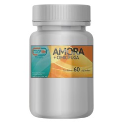 Amora 300mg + Cimicífuga 50mg 60 cápsulas  Menopausa, irritação, ansiedade, nervosismo